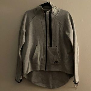 Nike high low gray zip up
